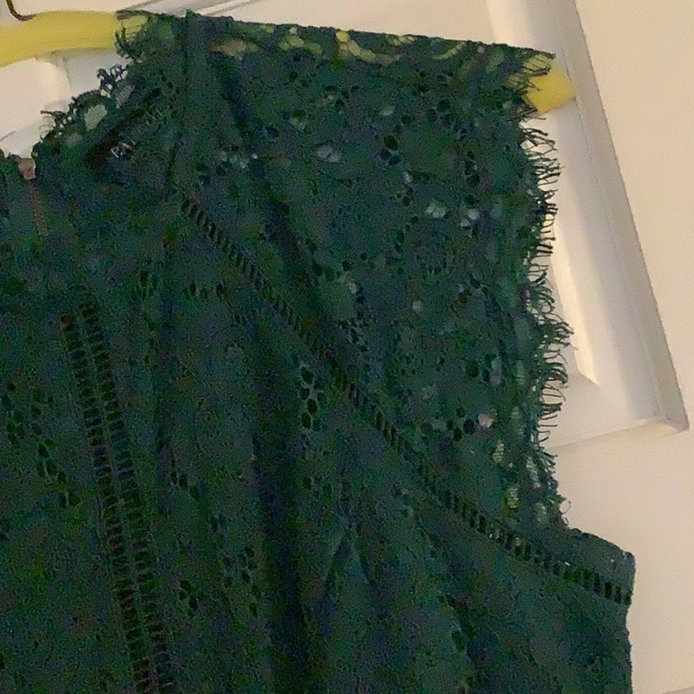 Bardot lace panel dress in hunter/emerald green EUC - Picture 7 of 16